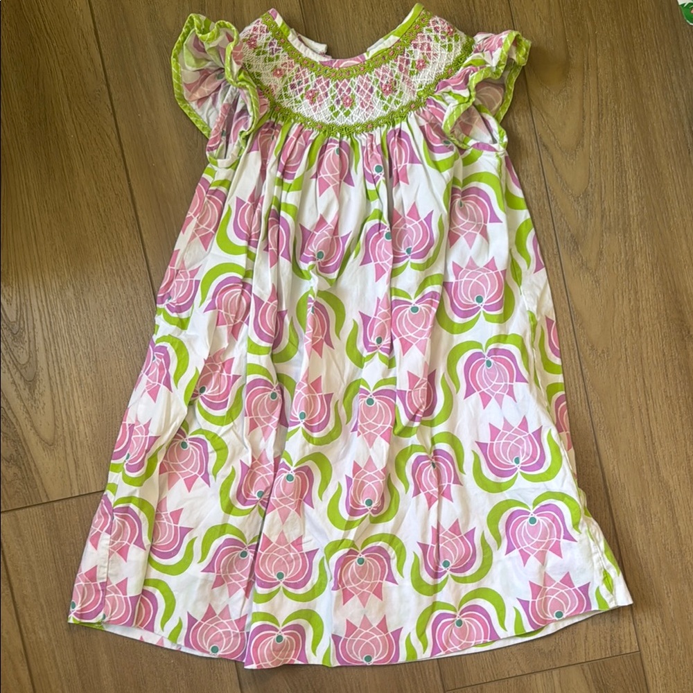 Smocked Dress- smocked bishop dress with flutter sleeves!
